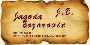 Jagoda Božorović vizit kartica